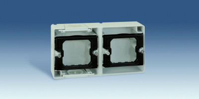 Simon Коробка 2-х местная, горизонтальная, S44A, серый, 4400761-035