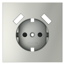 Накладка для розетки с заземлением и защитными шторками, с USB A+A, S70 (сталь), VLS000905