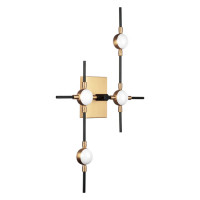 Lightstar 745647 (MB9125-4A) Бра BERGAMO LED 5Wх4 1600LM ЧЕРНЫЙ МАТОВЫЙ/ЗОЛОТО 4000K (в комплекте)