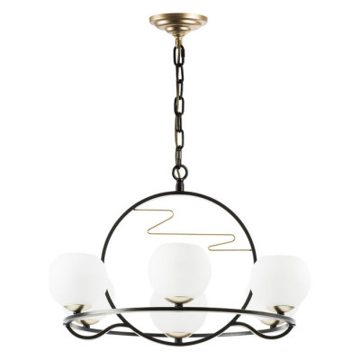 Lightstar 762077 (MD2076/6+1) Люстра ENNA 7х40W E14 ЧЕРНЫЙ/ЗОЛОТО (в комплекте)