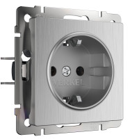 Werkel W1171009/ Розетка с заземлением (cеребряный рифленый), a051368