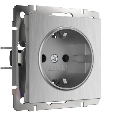 Werkel W1171009/ Розетка с заземлением (cеребряный рифленый), a051368