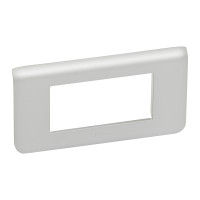 Legrand Рамка пластиковая горизонтальная Mosaic 4 модуля Алюминий, 079314