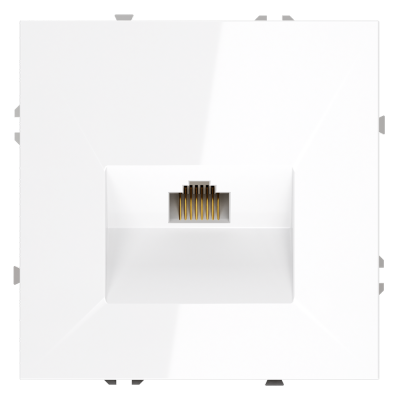 Розетка компьютерная встраиваемая VOLTUM S70 RJ45 кат.6, (белый глянцевый), VLS060101