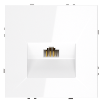 Розетка компьютерная встраиваемая VOLTUM S70 RJ45 кат.6, (белый глянцевый), VLS060101