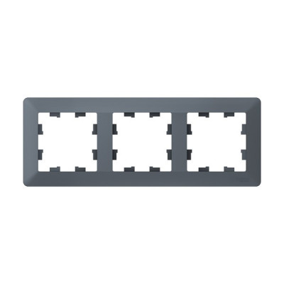 ATN220703 - ATLASDESIGN AIR 3-постовая РАМКА, ГРИФЕЛЬ/дымчатый черный, Systeme Electric