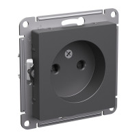 ATN001449 - ATLASDESIGN РОЗЕТКА без заземления со шторками, 16А, механизм, БАЗАЛЬТ, Systeme Electric