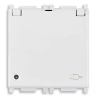 Vimar Розетка с крышкой 2P+T 16A 250В универсальная с антибактериальным покрытием, белая, 14210.C.AB