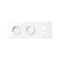Simon 10020309-130 Кит 3 поста, фронт. Накладка на 2 розетки Schuko + 2 з/у USB SC цвета белый глянец S100