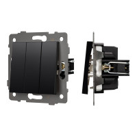 049897 - Механизм выключателя трехклавишный непроходной SWT-MK03-PL-BK-V (250V, 10A) (Arlight, -)