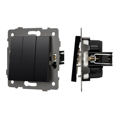 049897 - Механизм выключателя трехклавишный непроходной SWT-MK03-PL-BK-V (250V, 10A) (Arlight, -)