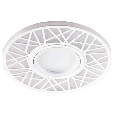 Светильник потолочный встраиваемый со светодиодной подсветкой 15LED*2835 SMD 4000K, MR16 50W G5.3, белый, CD991 с драйвером в комплекте, Feron 32675