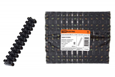 Зажим винтовой ЗВИ-30 полипропилен 1,5-10мм2 12пар 100°С черный TDM Electric, SQ0510-0036