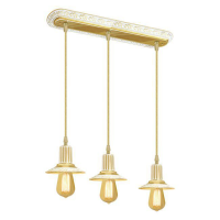 FD1076SOP Fede MILANO Светильник потолочный подвесной c тремя лампами без ретро-ламп MILANO, Gold White Patina