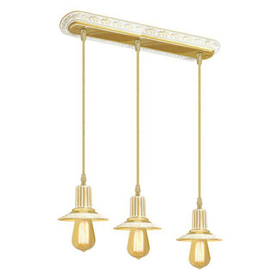 FD1076SOP Fede MILANO Светильник потолочный подвесной c тремя лампами без ретро-ламп MILANO, Gold White Patina