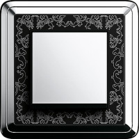 Gira Выключатель 1-клавишный, Хром-Черный, серия Classix Art