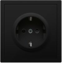 Розетка электрическая 2к+з, Donel серия R98, цвет Матовый карбон