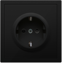 Розетка электрическая 2к+з, Donel серия R98, цвет Матовый карбон