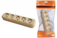 Колодка розеточная 5 гнезд 2П б/з 10А 250В "Эко" (сосна) TDM Electric, SQ1806-0053