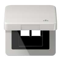 Накладка и крышка для двойных UAE розеток с символом "сеть"; термопласт светло-серый, CD590KLLANLG