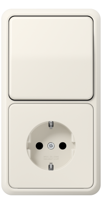 Jung Блок: Выключатель 1-клавишный с розеткой 2к+з,  серия CD 500