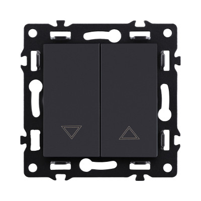 Механизм управления жалюзи 2-клавишный, черный Kollinger Asthetik AS-013BK