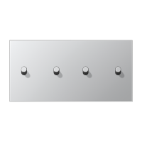 Центральная плата, 2 поста, для горизонтальной установки, тумблеры 2+2,цилиндр; металлическое исполнение; алюминий; серия LS, AL12-250R0