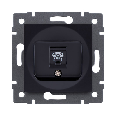 Розетка телефонная RJ11, черный Kollinger REA-009BK для Aspekt, Eleganz, Reflex