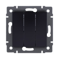 Выключатель 3-клавишный 10А/250В, изогнутый, черный Kollinger REA-R-012BK для Aspekt, Eleganz, Reflex Выключатель 3-клавишный 10А/250В, изогнутый, черный Kollinger REA-R-012BK для Aspekt, Eleganz, Reflex