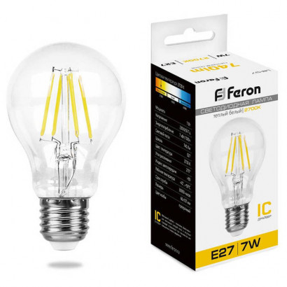 Лампа светодиодная, (7W) 230V E27 2700K, LB-57, Feron 25569