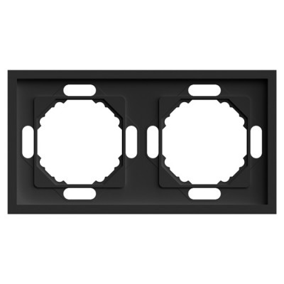 Feron Рамка 2-местная, серия Эмили, PFR00-5002-05, черный уголь, soft touch, 49859, STEKKER