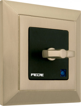 Fede Выключатель 1-клавишный, тумблерный, цвет черный - Nickel Satin, серия Barcelona