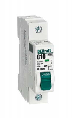 DEKraft Авт. выкл. без теплозащиты 1P 10А х-ка C 6кА ВА-103M