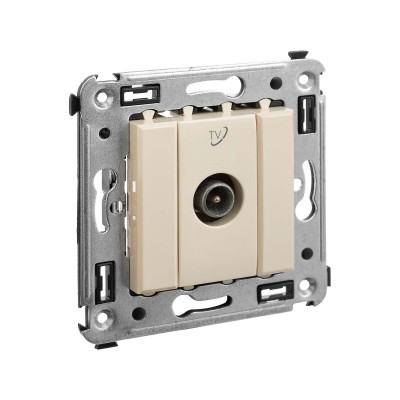 4405513 - ДКС Розетка TV проходная в стену, "Avanti", "Ванильная дымка"