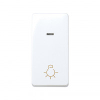 Simon S27 Кнопка с симв. "свет" с подсветкой узкая 10А 250В~, бел., 27161-64