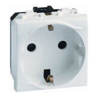 ДКС Электрическая розетка, с заземлением, со шторками, слон. кость, 2мод., 75482S