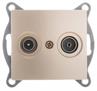 GUSI Bravo МЕХАНИЗМ розетки TV+ SAT, оконечной, скрытая установка. Цвет : шампань., С10TS1-027