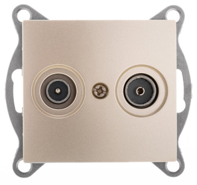 GUSI Bravo МЕХАНИЗМ розетки TV+ SAT, оконечной, скрытая установка. Цвет : шампань., С10TS1-027