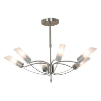 LUSSOLE LANO Люстра потолочная, цвет основания - матовый никель, плафон - стекло (цвет - белый), 6x40W E14, LSA-2813-06