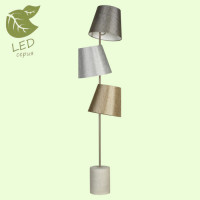 LUSSOLE MARTINEZ Торшер, цвет основания - серый, плафон - ткань (цвет - серый), 3x6W E14, GRLSP-0517
