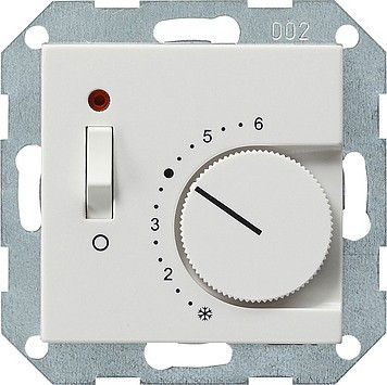 039303 Gira Терморегулятор с размыкающим контактом 24V/10 (4)A и контрольной лампой