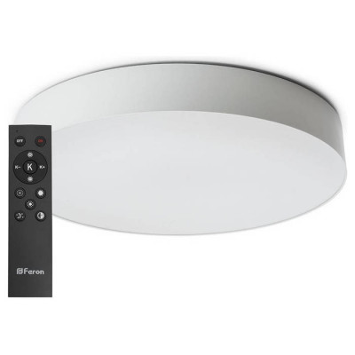 Светильник светодиодный управляемый с пультом 165W, Max. 9900Lm, 3000К-6500K, AL6200 “Simple matte”, Feron 48071