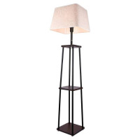 LUSSOLE WRANGELL Торшер, цвет основания - черный, плафон - ткань (цвет - бежевый), 1x40W E27, LSP-0523