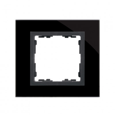 Simon S82N Рамка 1-ная, чёрный - графит (стекло), 82817-32