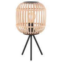 43218 Настольная лампа BORDESLEY, 1x28W (E27), ?210, H400, сталь, черный/дерево, натуральный