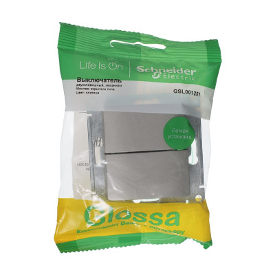GLOSSA 2-клавишный ВЫКЛЮЧАТЕЛЬ,сх.5,10AX, механизм, ПЛАТИНА
