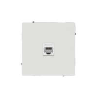DKC KANT Компьютерная розетка RJ-45 без шторки, кат.6А одинарная,белый песок, 7010673