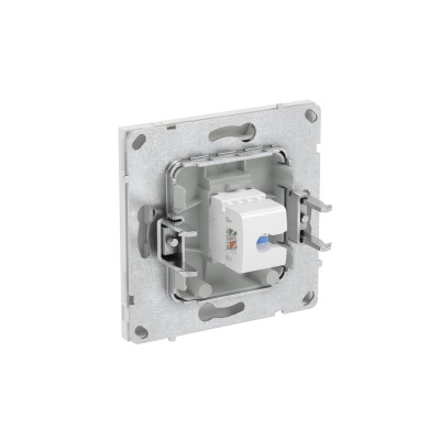 DKC KANT Компьютерная розетка RJ-45 без шторки, кат.6А одинарная,белый песок, 7010673