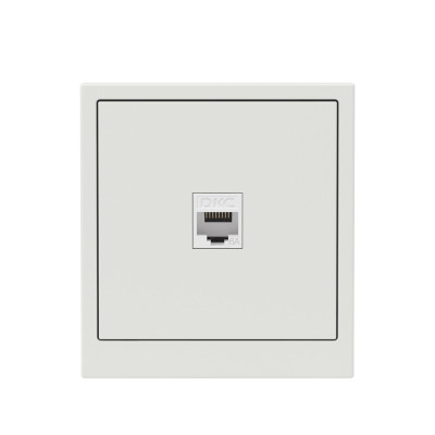 DKC KANT Компьютерная розетка RJ-45 без шторки, кат.6А одинарная,белый песок, 7010673