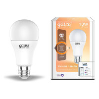 Лампа Gauss Smart Home A60 10W 1055lm 2700К E27 диммируемая LED 1/10/40, 1070112